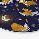 Wandbild Waldtiere in der Nacht - UN Designs - Rund - Alu-Dibond