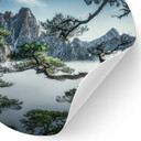 Naklejka na ścianę Las sosnowy w górach Huang Shan - NingYun Ye - Okrągła