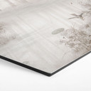 Wanddecoratie bos bij het meer in beige mist - Ms Tiff - Alu-Dibond