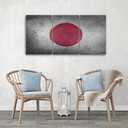 3 stykke lærredstryk, Japans flag