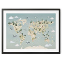 Poster Carte du Monde - Monde des Animaux - Oliver Robins