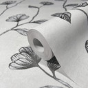 non-woven tapet grå sølv blomster til stue soveværelse køkken marburg tapet