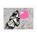 Poster Chewing-gum Rose Street Art - Habib