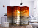 Paravent, Raumteiler freistehend, Trennwand - Marvelous sunset II, 5-teilig - einseitig bedruckt - 2