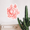 Sticker mural - Miami Ink - Visage en fleurs