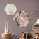 Hexagon Dibond Farverige eukalyptusblade - Sisi & Seb