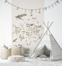 Kinderbehang, vliesbehang met illustratie Kids Walls beige