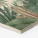Sekskantet billede af træ jungleblade grøn akvarel - Bloomery Decor