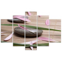 5 stykke lærredstryk Stone Zen blomster