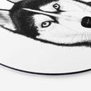 Rundt vægmaleri Siberian husky - hundeportræt - Korenkova – print på aluminium (Alu-Dibond)