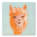 Glasbild Oranges Alpaca - Zwara - Quadratisch