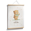 Affirmationsposter 'Ich bin schlau' mit lesendem Bär für Kinder