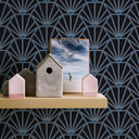 Daniel Hechter Papier peint géométrique Noir, Bleu, Blanc 
