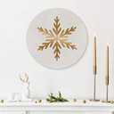 Vægcirkel Orara Studio - Golden Snowflakes – print på aluminium (Alu-Dibond)