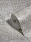 Vliestapete Ornament Struktur Modern, Opulent, Barock in Grau 