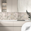 Samoprzylepny panel ścienny do kuchni tropikalne liście w pastelowej dżungli - Bloomery Decor