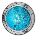 Tableau en Alu-Dibond effet trompe l'œil - Hublot - Son de l'océan - Rond