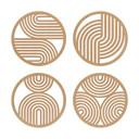 Dekoracja MDF Boho rainbow - okrągła geometryczna sztuka (zestaw 4) - natura