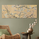 Wandbild van Gogh - Mandelblüte - creme - Panorama - Alu-Dibond