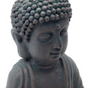 Meditative Deko Buddha Statue sitzend Bronze-Optik - 19x31 cm