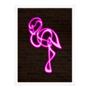 Plakat Flamingo - Neonowe światło