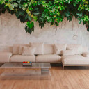 Blomstertapet PlantOnWall i grå creme - non-woven tapet Designwalls 2 - 2,55 x 3,5 m