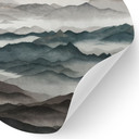 Wallsticker Roerich Light - Tåget Bjerglandskab - Sir Edward x Grigory Gladarev - Rund