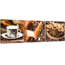 3 stykke lærredsprint, kaffe og kanel