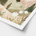 Plakat pastelowy krajobraz górski z kwiatami - Treechild