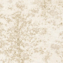 Ikke-vævet tapet Astrid Whispering Woods Beige Cream Metallic - skovtapet træer akvarel vinyl