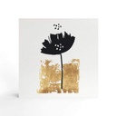 Billede af træ til at sætte op - Kubistika - Sort blomst - 15x15 cm