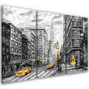 3 stykke lærredstryk, New York Taxi USA Akryl