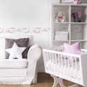 A.S. Création Lovely Kids Frise autocollante enfant - Rosé, Gris