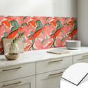 Rivestimento cucina Fiori rosso corallo - Treechild
