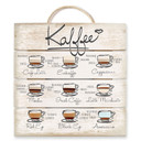 Holzbild Kaffeesorten - 40x41,5 cm