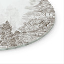 Glasschilderijen Bos met boslandschap in beige - Ms Tiff - Rond