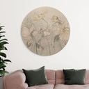 Houten Wanddecoratie in vintage stijl - Ms Tiff - Rond