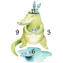 Sticker mural et horloge Kvilis - Crocodile