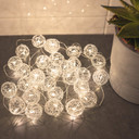 LED Lichterkette Drahtkugeln Silber 20-teilig