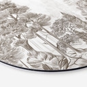 Wanddecoratie Bos met boslandschap in beige - Ms Tiff - Alu-Dibond Rond