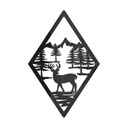 Akrylowa dekoracja jelenia w lesie w kształcie rombu