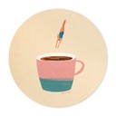 Poster Hopp i kaffet - Rivers - Rund