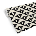 Tapet med mønster Geometriske ornamenter i sort-beige - Treechild