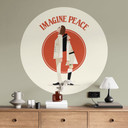 Naklejka na ścianę Imagine Peace - Two for peace and hope - Retrodrome - Round