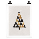 Plakat z geometryczną choinką - Orara Studio