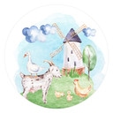 Sticker mural Kvilis - Ferme - Au moulin - Rond