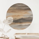 Wallsticker Roerich Silence - Varmt Bjerglandskab - Sir Edward x Grigory Gladarev - Rund