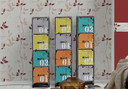 Livingwalls - carta da parati in TNT Avenzio 4 color crema, rosso