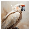 Canvasbillede, Fuglepapegøje beige malet