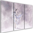 Lærredstryk 3 dele, Ballerina Pirouet